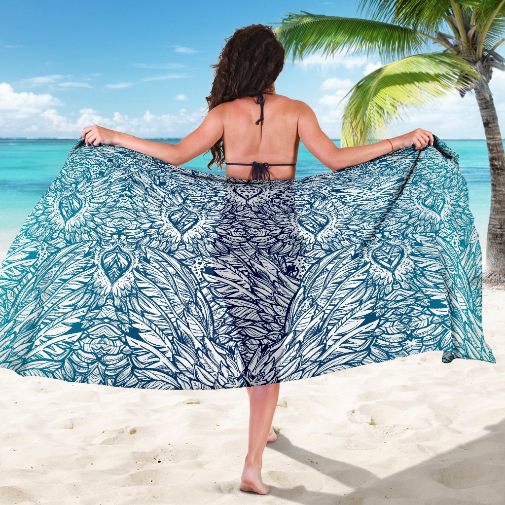 Angel Wings Boho Design Themed Print Sarong Pareo Wrap
