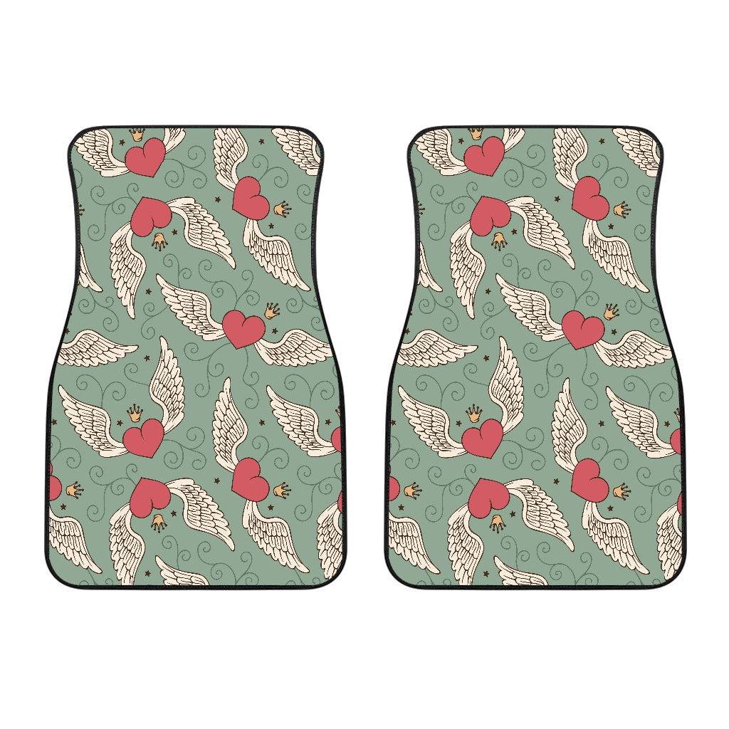 Angel Wings Heart Design Themed Print Car Floor Mats
