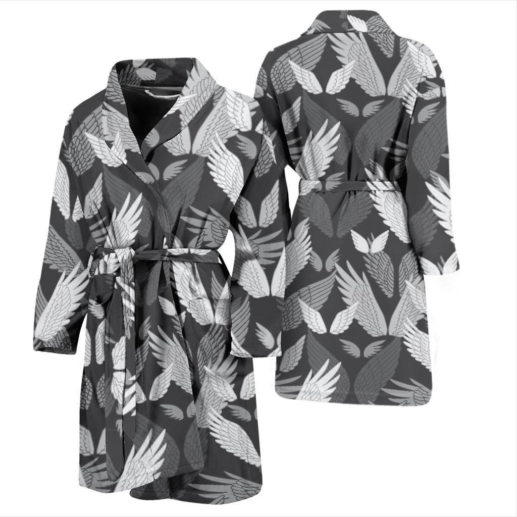 Angel Wings Pattern Design Themed Print Men Bath Robe-JTAMIGO.COM