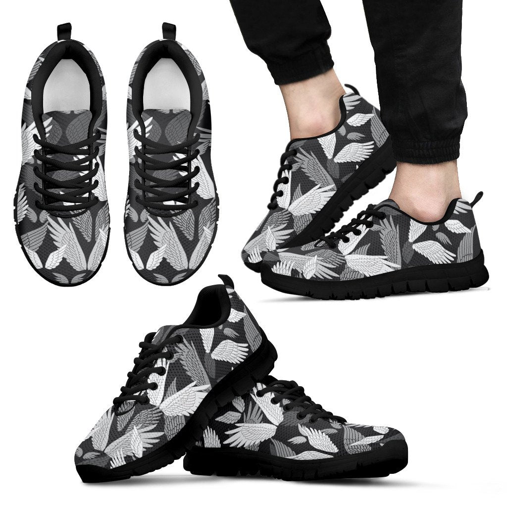 Angel Wings Pattern Design Themed Print Men Sneakers Shoes