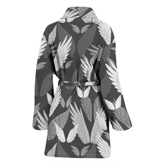 Angel Wings Pattern Design Themed Print Women Bath Robe-JTAMIGO.COM