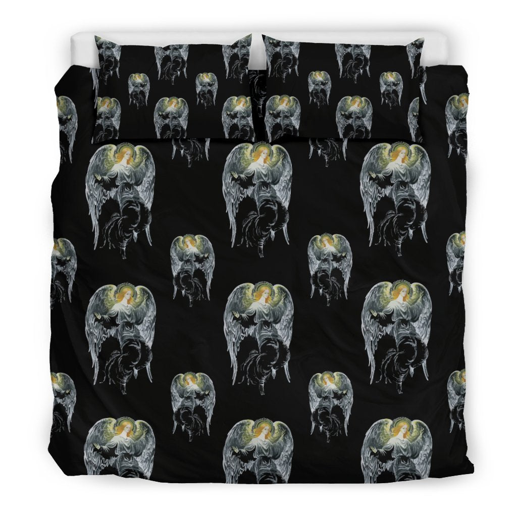Angel With Wings Cute Design Print Duvet Cover Bedding Set