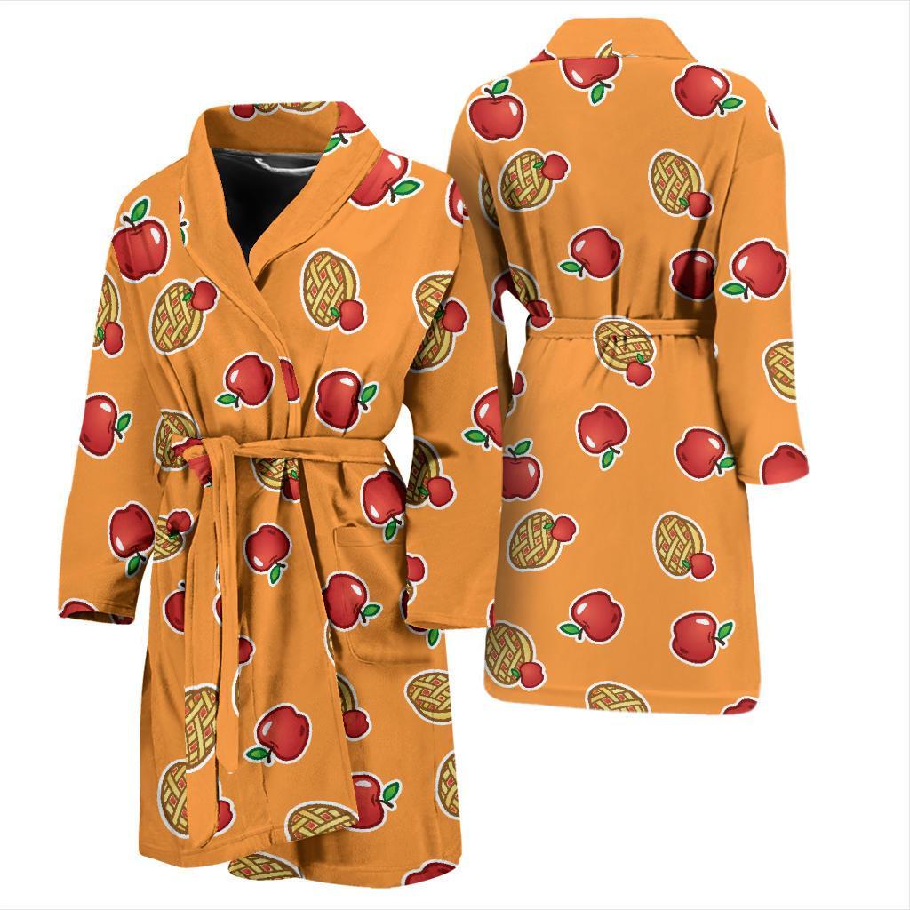 Apple Pie Pattern Print Design 02 Men Bathrobe-JORJUNE.COM