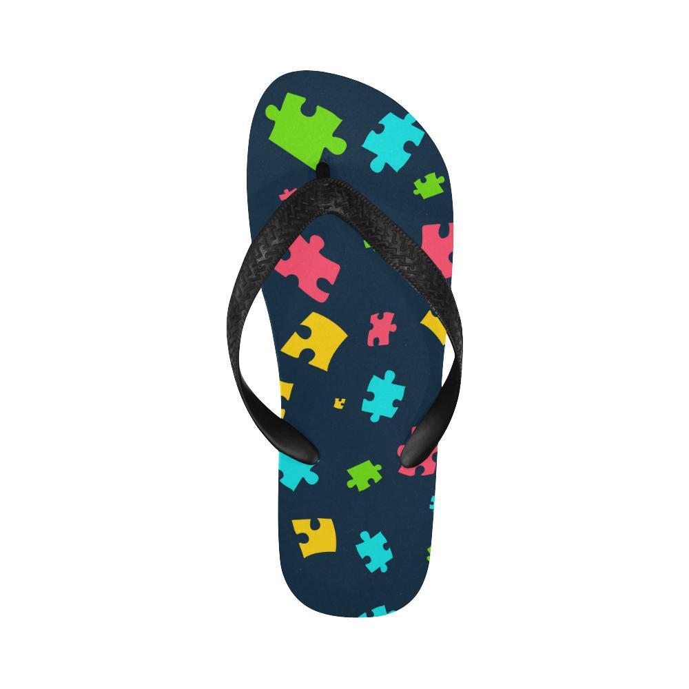 Autism Awareness Colorful Design Print Flip Flops-JTAMIGO.COM