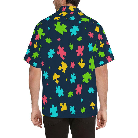 Autism Awareness Colorful Design Print Men Aloha Hawaiian Shirt