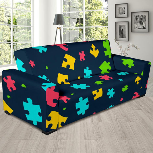 Autism Awareness Colorful Design Print Sofa Slipcover-JTAMIGO.COM