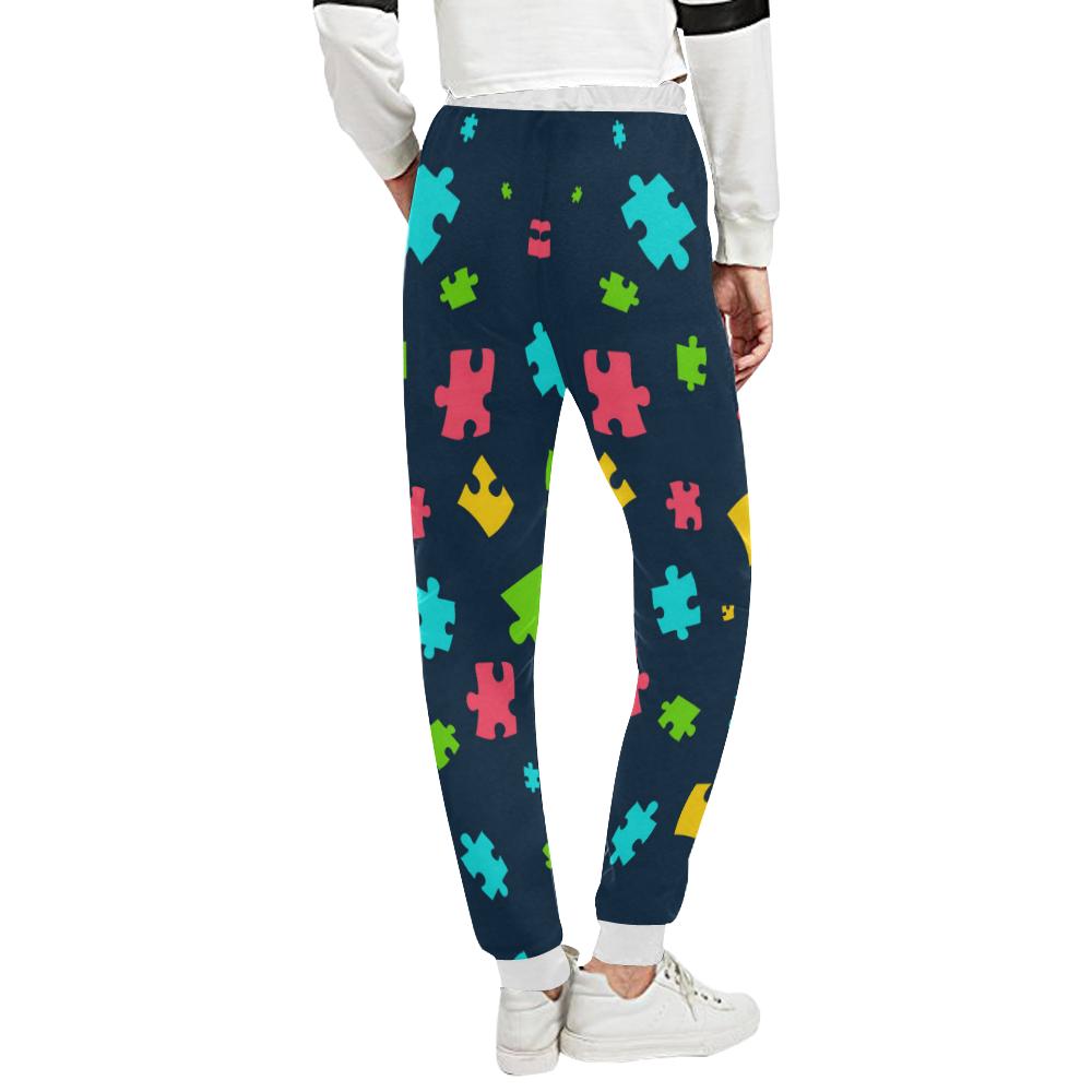 Autism Awareness Colorful Design Print Unisex Casual Sweatpants (Model L11)-JTAMIGO.COM