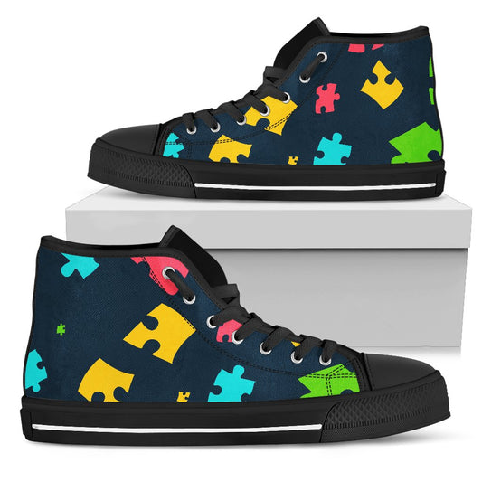 Autism Awareness Colorful Design Print Women High Top Shoes