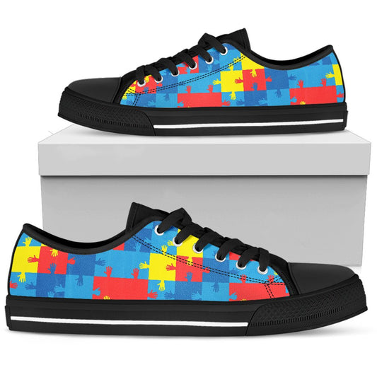 Autism Awareness Design Themed Print Women Low Top Shoes