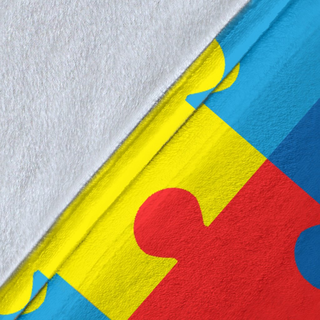 Autism Awareness Puzzles Design Print Fleece Blanket