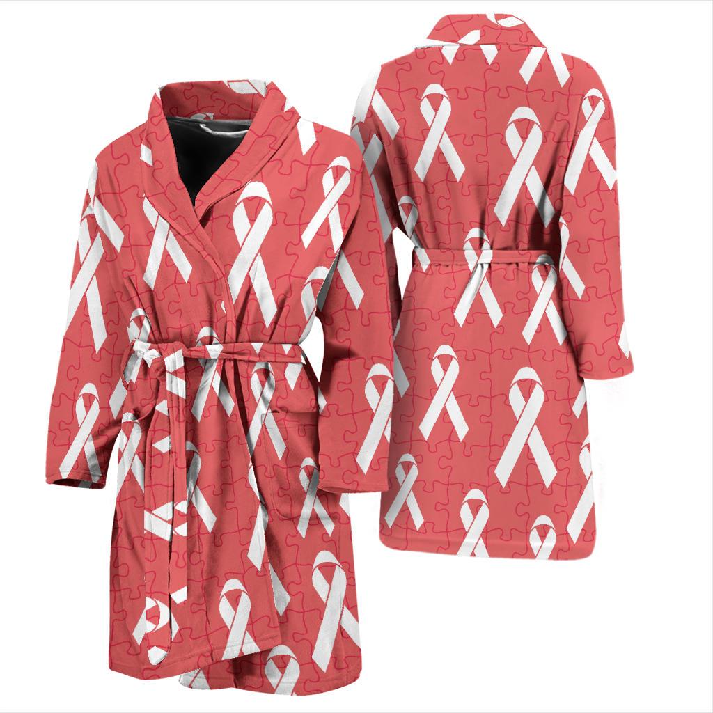 Autism Awareness Ribbon Design Print Men Bath Robe-JTAMIGO.COM