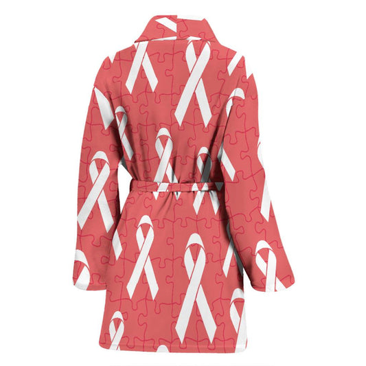 Autism Awareness Ribbon Design Print Women Bath Robe-JTAMIGO.COM