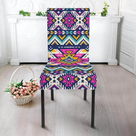 Aztec Pink Geometric Print Pattern Dinning Chair Slipper-JTAMIGO.COM