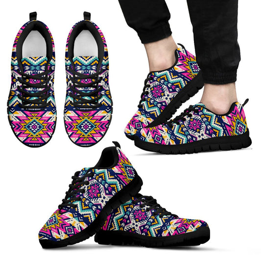 Aztec Pink Geometric Print Pattern Men Sneakers Shoes