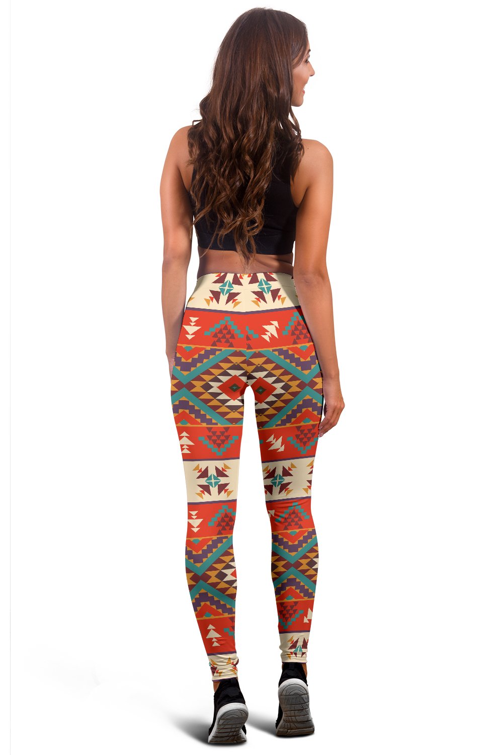 Aztec Red Print Pattern Women Leggings