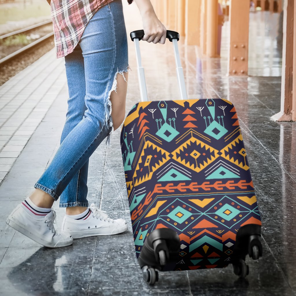 Aztec Style Print Pattern Luggage Cover Protector