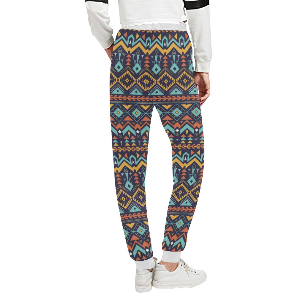 Aztec Style Print Pattern Unisex Casual Sweatpants (Model L11)-JTAMIGO.COM