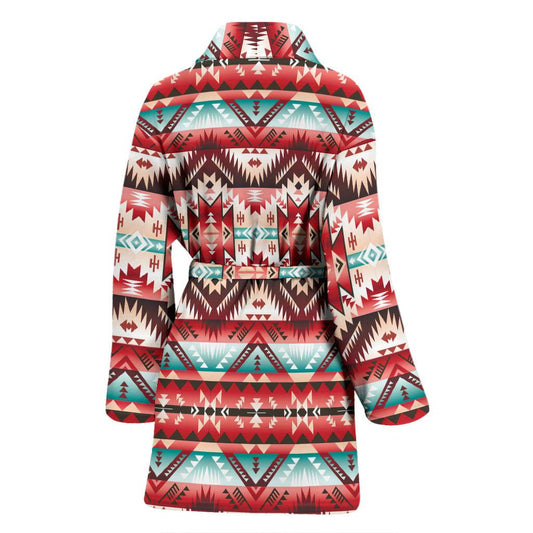 Aztec Western Style Print Pattern Women Bath Robe-JTAMIGO.COM