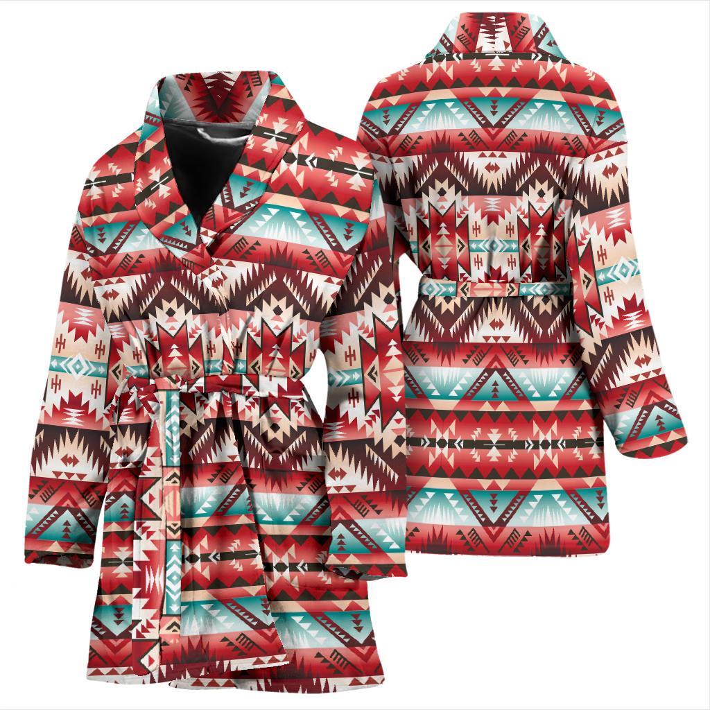 Aztec Western Style Print Pattern Women Bath Robe-JTAMIGO.COM