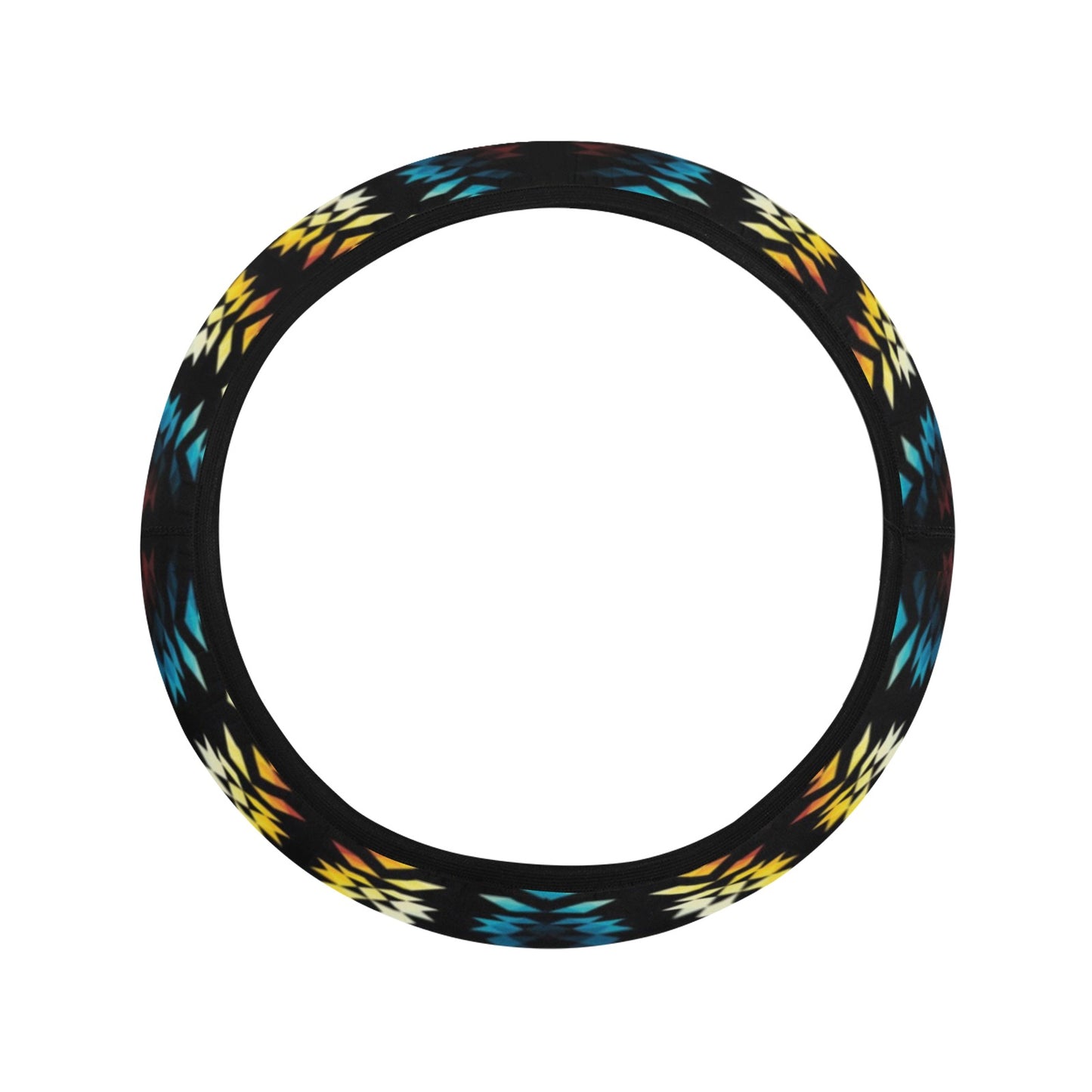 Tribal Pattern Print Design LKS309 Steering Wheel Cover with Elastic Edge