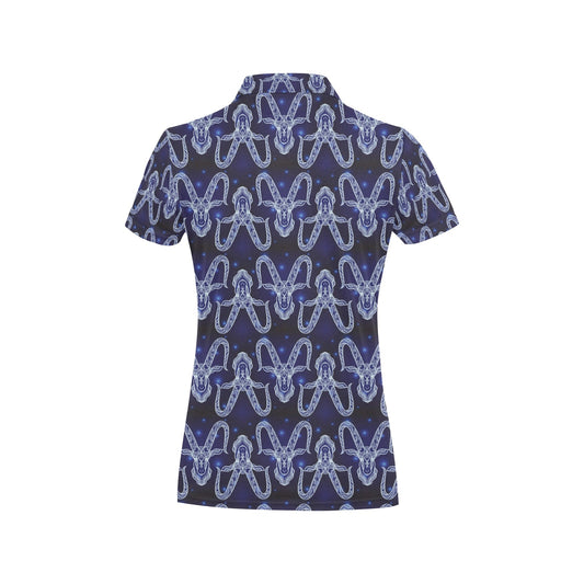 Capricorn Zodiac Pattern Print Design 03 Women's Polo Shirt