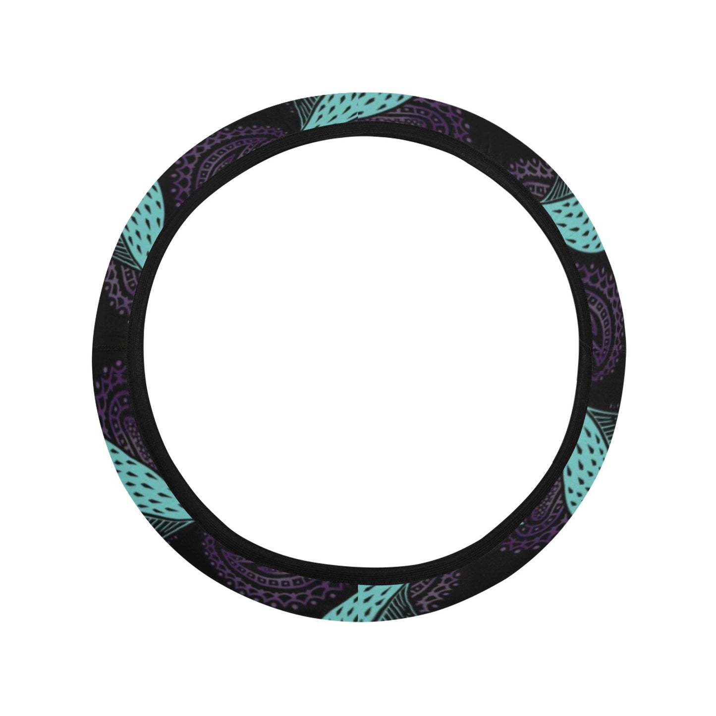 Tribal Pattern Print Design LKS3010 Steering Wheel Cover with Elastic Edge