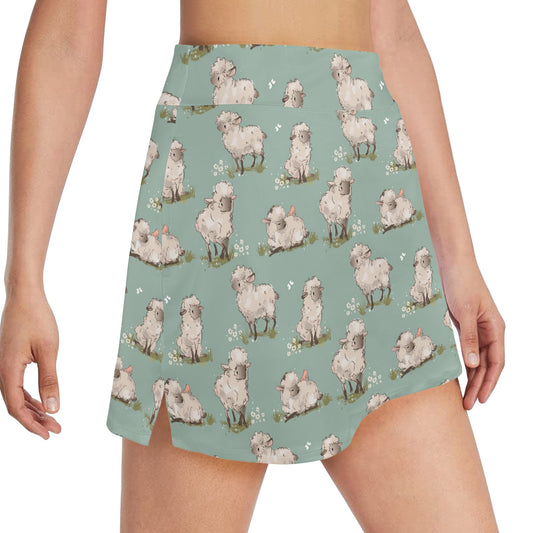 Sheep Print Design LKS405 17" Golf & Pickleball Skort with Pockets