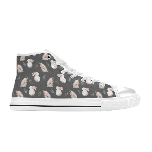 Rabbit Print Design LKS402 Men's High Top Canvas Shoes