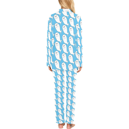 Sea Lion Print Design LKS402 Women's Long Pajama Set