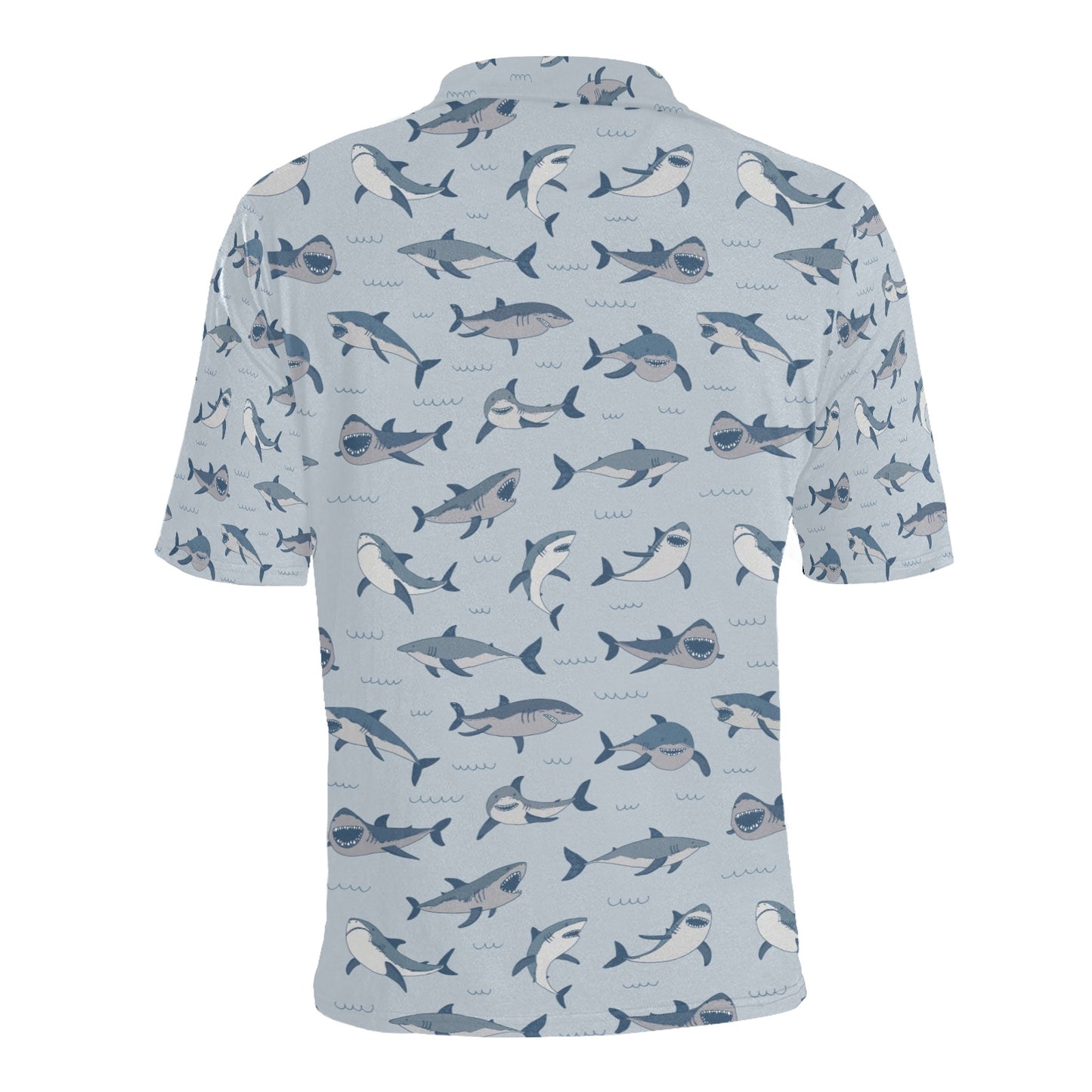 Shark Print Design LKS304 Men Polo Shirt