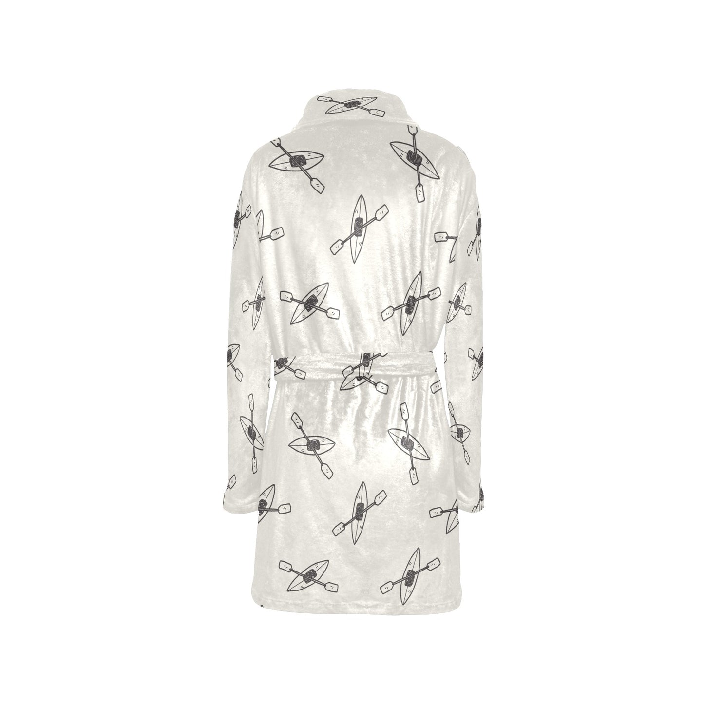 Kayak Pattern Print Design 01 Women's Fleece Robe
