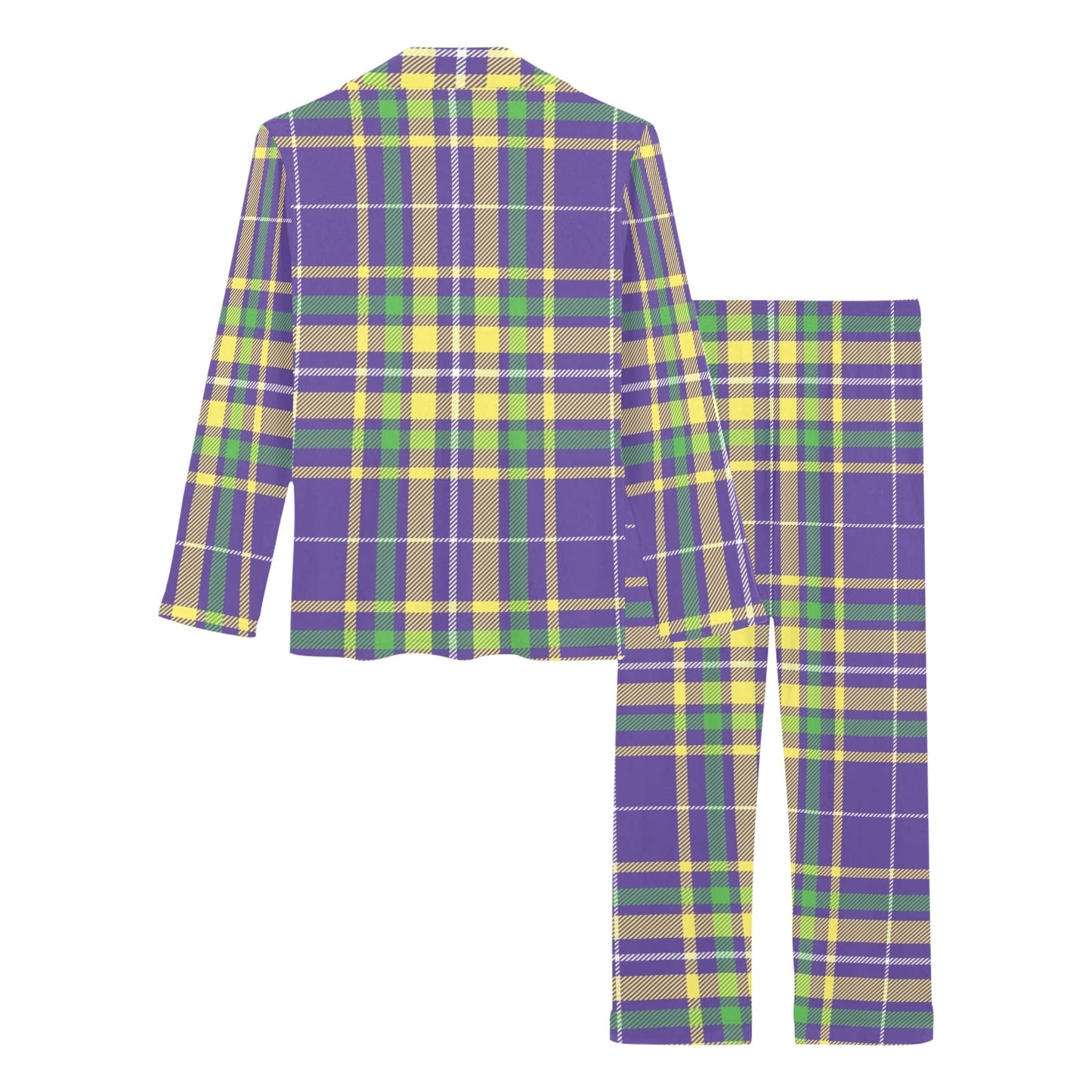 Mardi Gras Pattern Print Design 010 Women's Long Pajama Set
