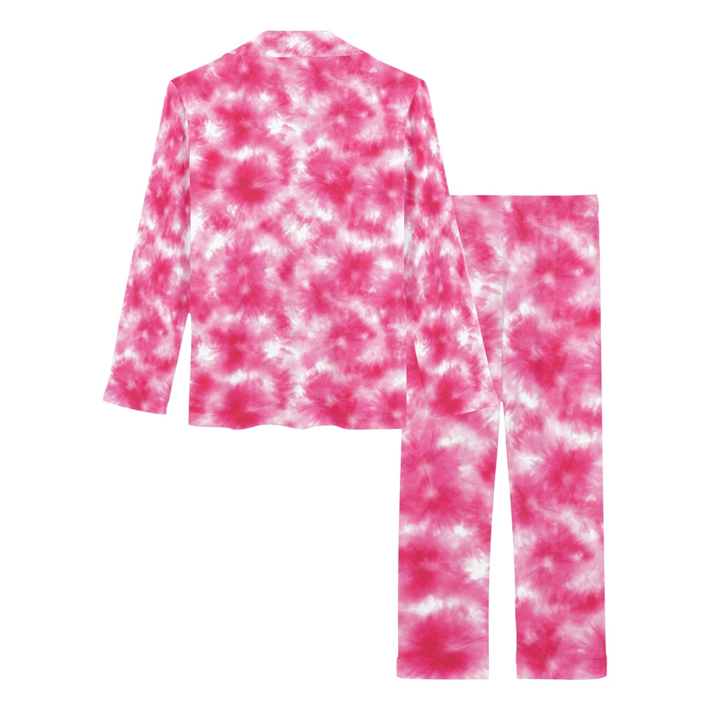 Tie Dye Pink Print Design LKS304 Women's Long Pajama Set