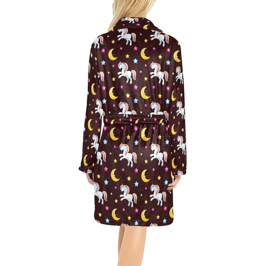 Unicorn Moon Star Women's Fleece Robe
