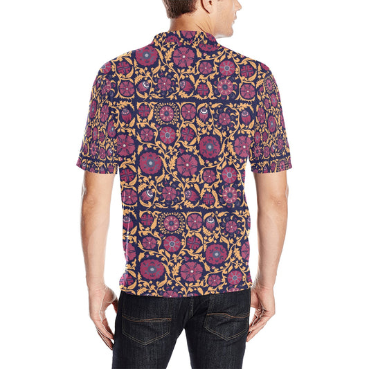 Suzani Print Design LKS303 Men Polo Shirt