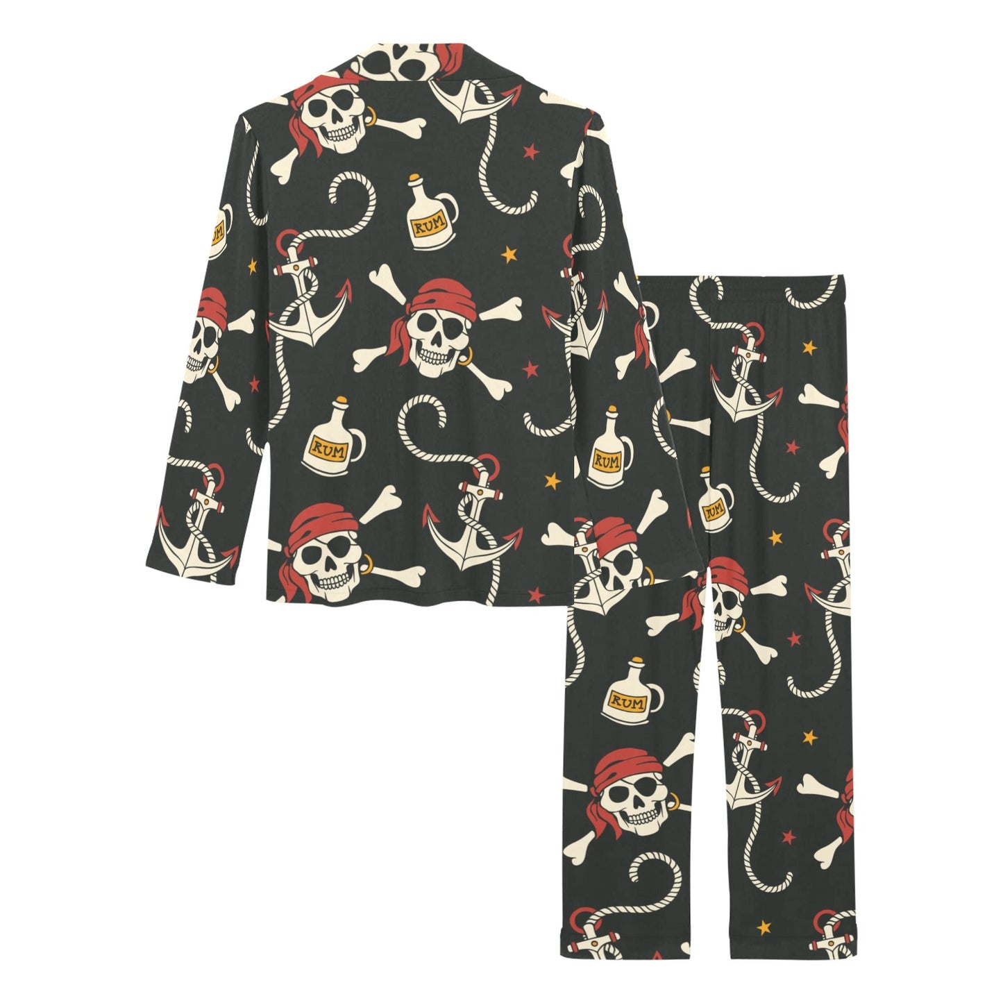 Pirate Pattern Print Design A02 Women's Long Pajama Set