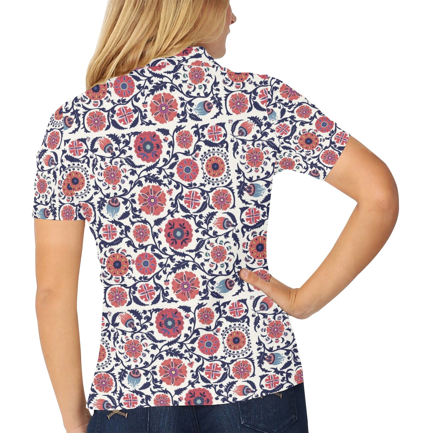 Suzani Print Design LKS304 Women's Polo Shirt