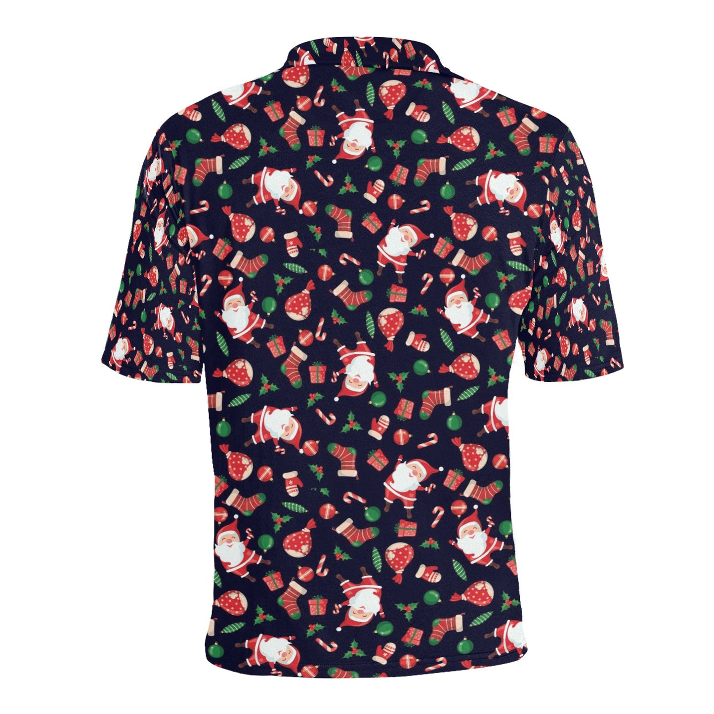 Santa Christmas Themed Print Design LKS304 Men Polo Shirt