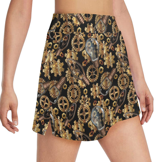 Steampunk Lightbulb Print Design LKS304 17" Golf & Pickleball Skort with Pockets