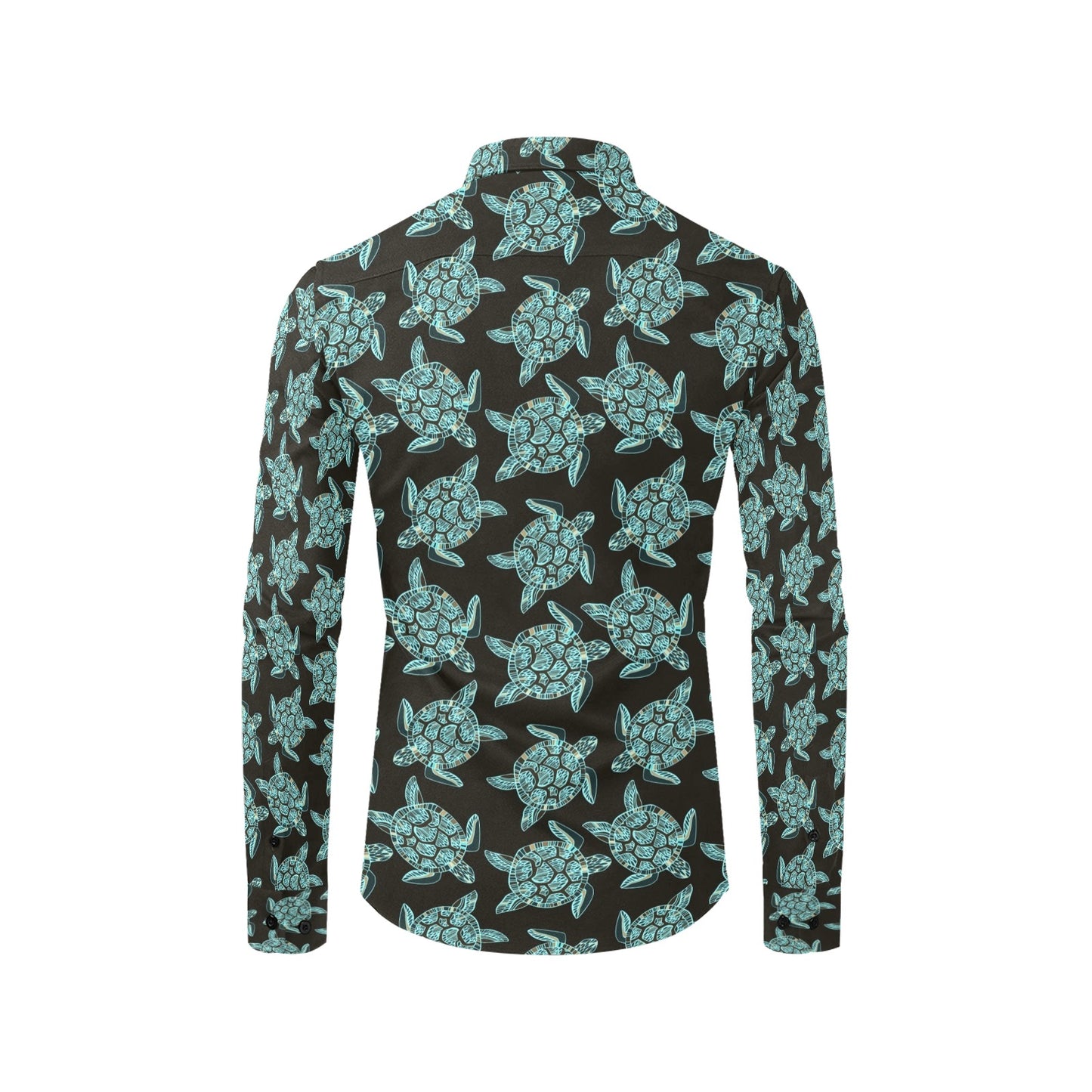 Sea Turtle Print Design LKS302 Men's Long Sleeve Dress Shirt