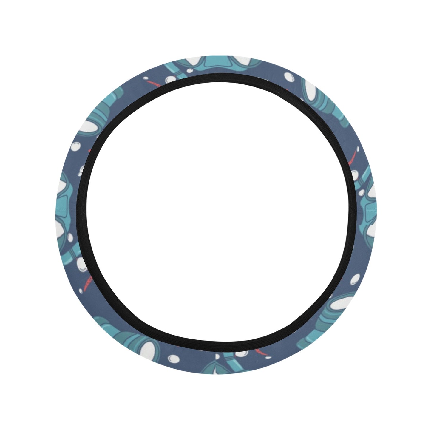 Scuba Equipment Print Design LKS302 Steering Wheel Cover with Elastic Edge