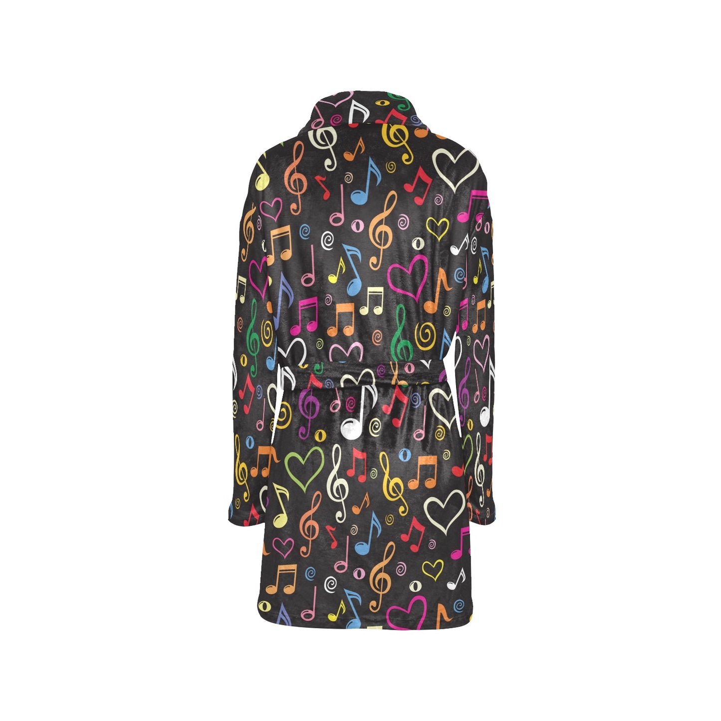 Music note Pattern Print Design A01 Women's Fleece Robe