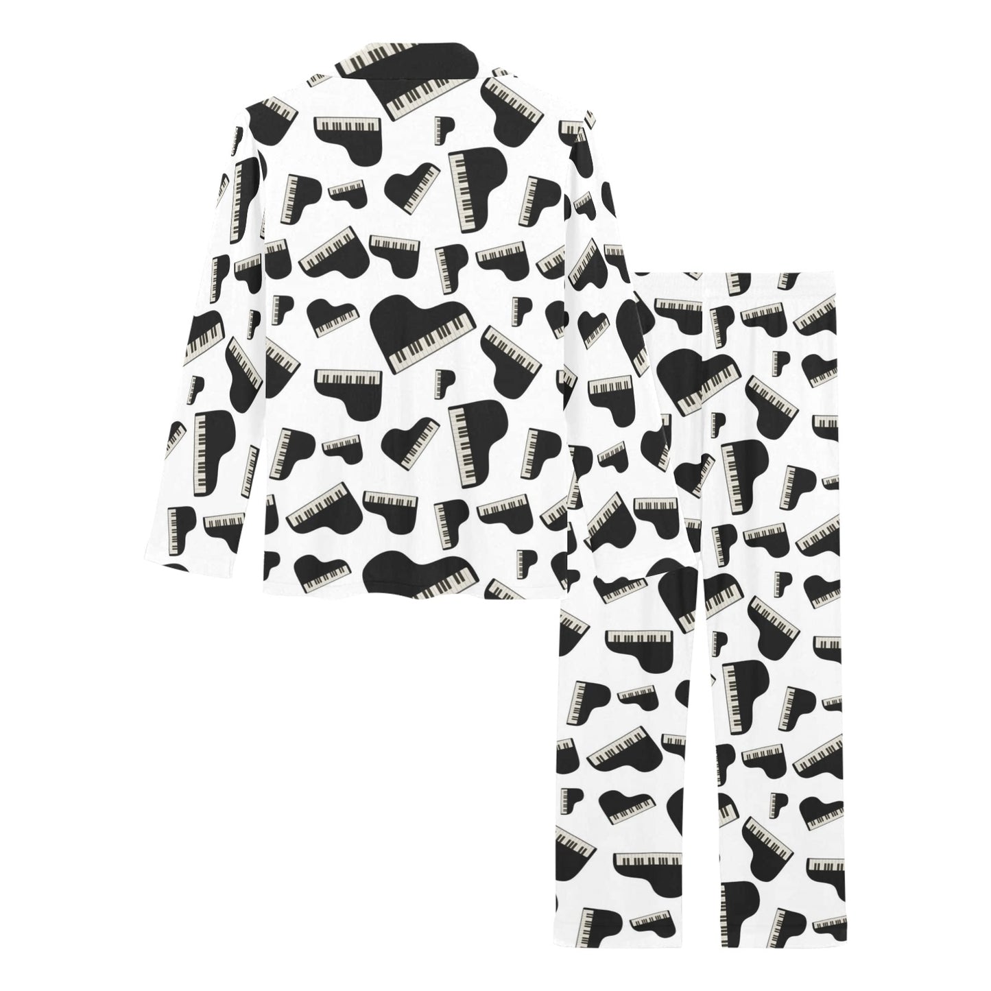 Piano Print Design LKS405 Women's Long Pajama Set
