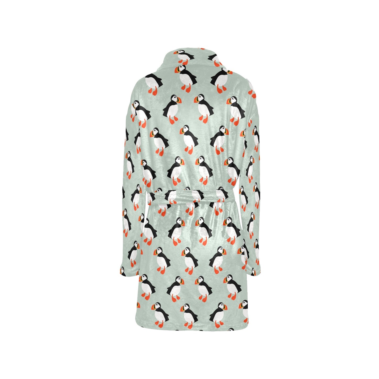 Puffin Pattern Print Design A03 Women's Fleece Robe