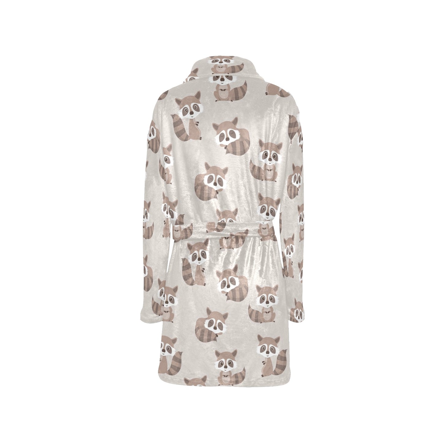 Raccoon Pattern Print Design A05 Women's Fleece Robe