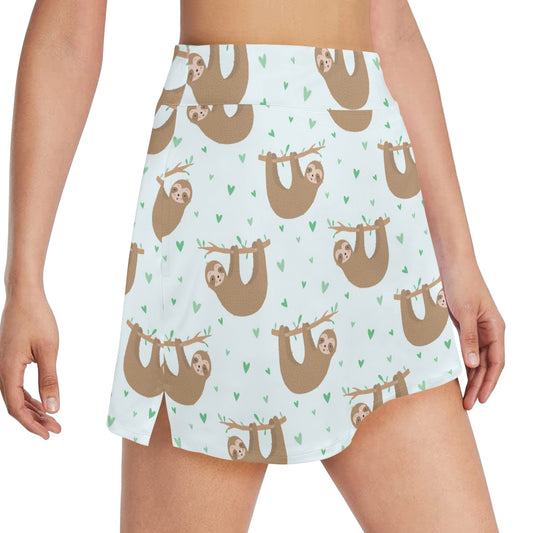 Sloth Print Design LKS308 17" Golf & Pickleball Skort with Pockets