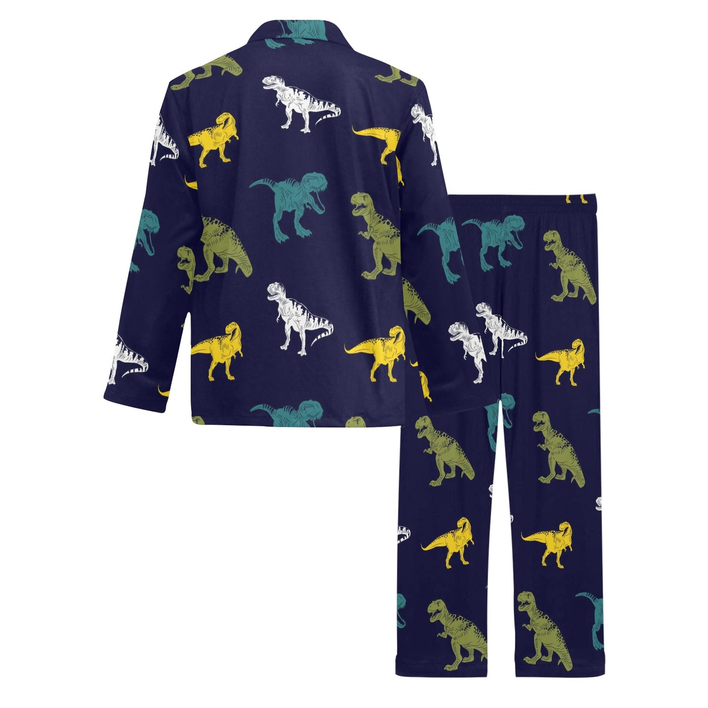 T Rex Pattern Print Design A07 Men's Long Pajama Set