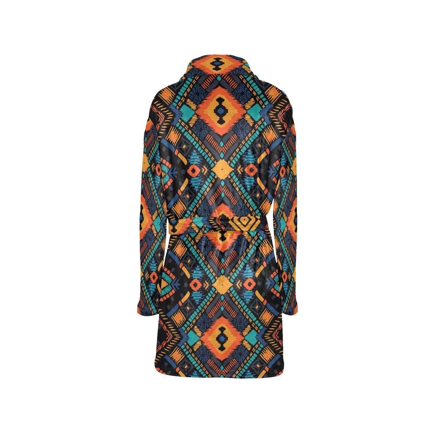 Kente Pattern Print Design 04 Women's Fleece Robe