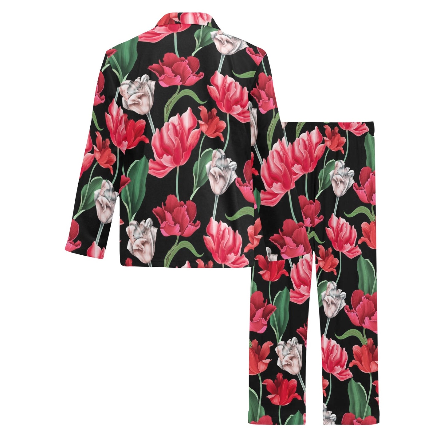 Tulip Pattern Print Design TP08 Men's Long Pajama Set
