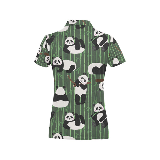 Panda Pattern Print Design A04 Women's Polo Shirt